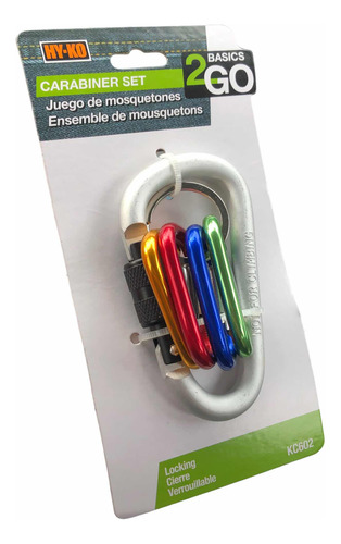 Llavero Aluminio Gancho Hook De Cierre Con 4x Mini Mosquetón