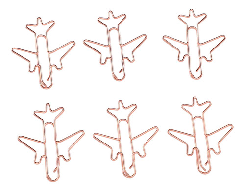 Clips De Papel De Oro Rosa Con Forma De Avión, 80 Unidades,