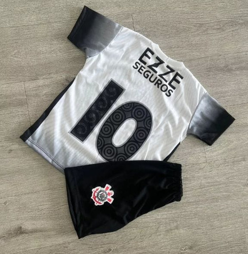 Kit Conjunto Infantil De Time Corinthians 2 Ao 14 Corinthians Branco 02