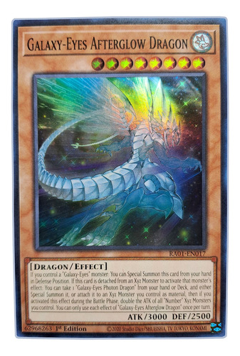 Yugi-oh! Galaxy-eyes Afterglow Dragon Ra01-en017 Super