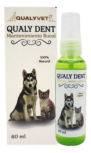 Spray Antiséptico Bucal Para Perros Y Gatos 60ml Qualy Dent
