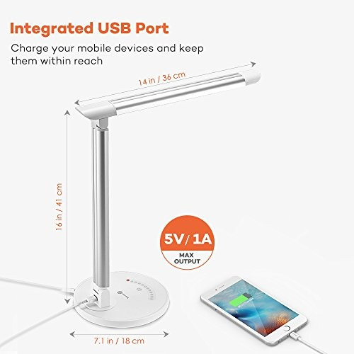 Imagen 5 de 6 de Lámpara Led De Escritorio Taotronics, Lámparas De Mesa Que C