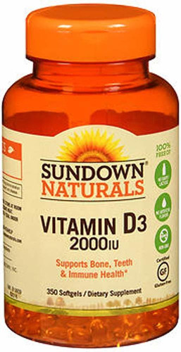 Sundown Naturals Super Potencia Vitamina D3, 2000iu, Tamao V