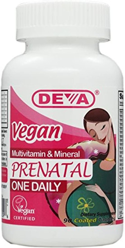 Deva Vegan Vitamins Multivitaminas Prenatales, Botella De 90