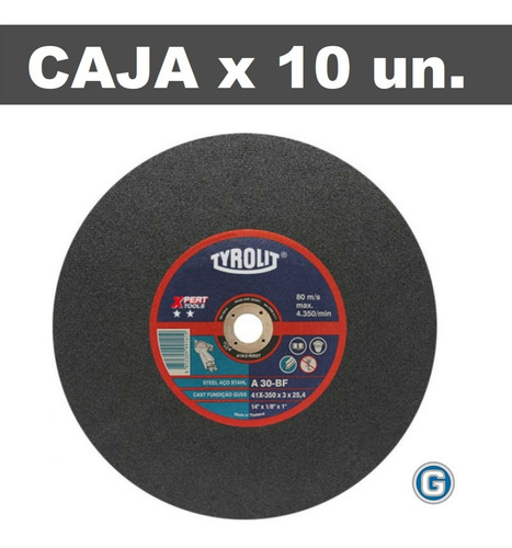Disco Corte Tyrolit Xpert De 350 X 3 Mm Caja X 10 Un Gramabi Sensitiva 14 Plano 355x3 Hierro 350x3 Metal Inoxidable