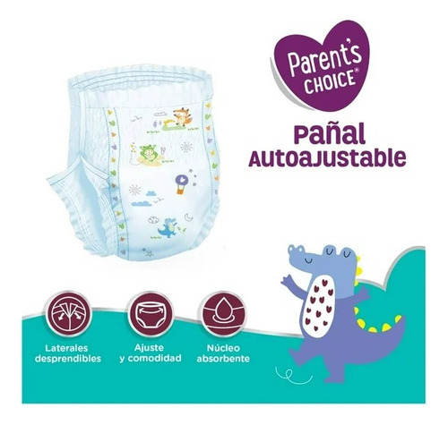 2 Pzs Pañales Parent S Choice Autoajustable Talla 7 Unisex