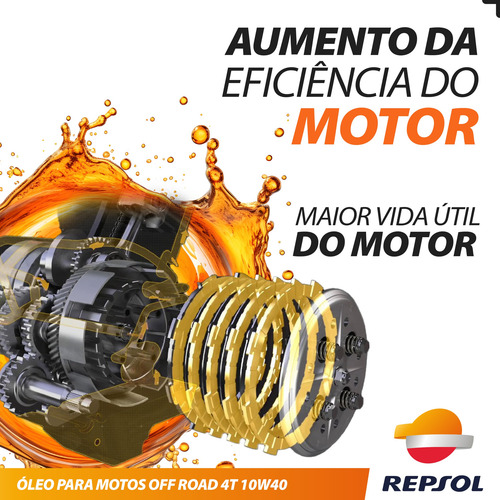 Óleo Repsol 10w40 Motor 4t Off Road Trilha 100% Sintético 1l