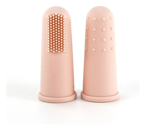 Cepillo De Dientes De Silicona Para Dedo Bebé Rosado