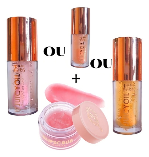 Kit Brilho Labial Hidratante Esfoliante Bruna Tavares Cor Guava