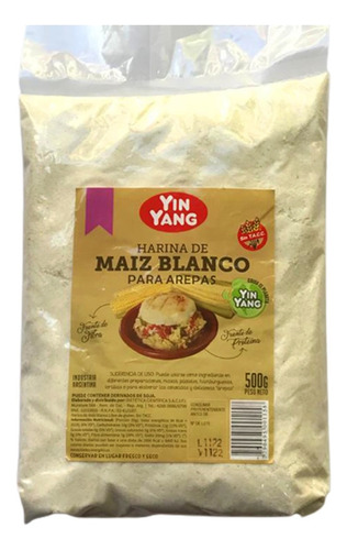 Harina de maiz blanca Yin Yang para arepas 500 g