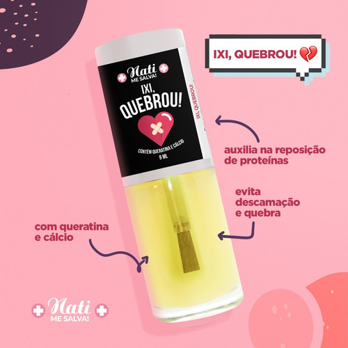 Imagem 3 de 10 de Kit Esmaltes Fortalecedor Nati Me Salva Necessaire Premium