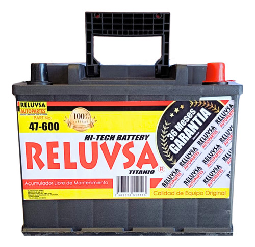 Batería Acumulador Reluvsa P/ Fiesta Ikon 1.6l 2015