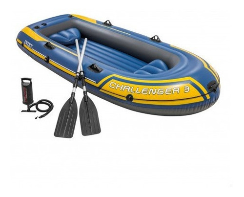 Imagen 1 de 9 de Bote Gomón Inflable Intex 68370 Challenger 3 Personas Set