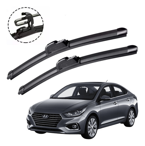 2 Plumas Limpiaparabrisas Reluvsa P/ Hyundai Accent 2018