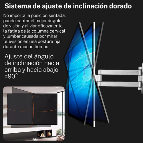 Soporte De Monitor Tv Pantallas De 14 A60 Pulgada Máx 45kg Negro Mejora El Efecto De Pesaje Para Un Mejor Y Sólido, Aomu