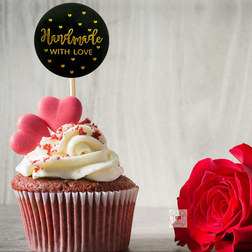 100 A 500 Pegatinas Hechas A Mano Con Amor, Flores Redondas