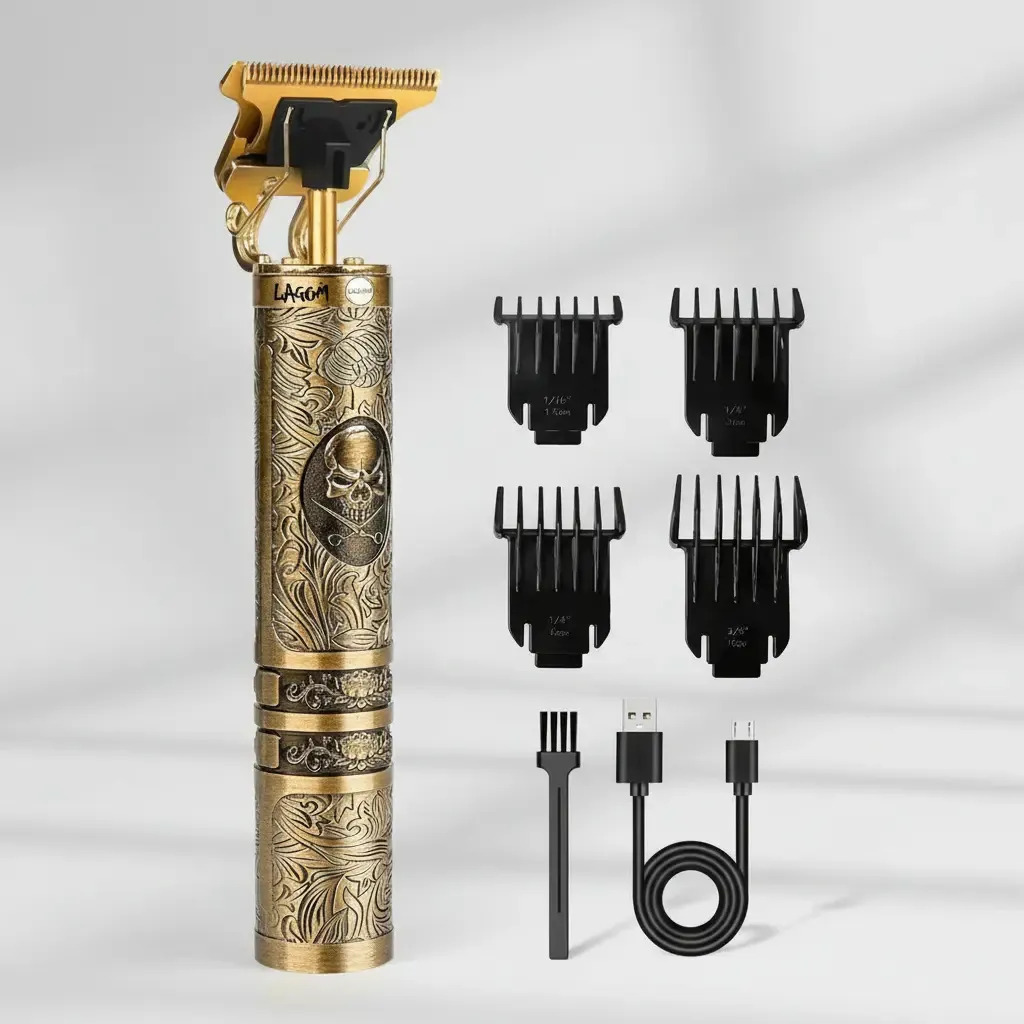 Rasuradora De Cabello Cortadora Trimmer Lagom Yyt-010 Craneo Dorado