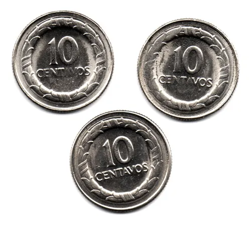 10 Centavos Set 1967 - 1969 3 Monedas Sin Circular