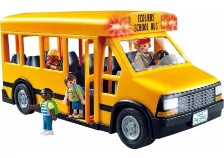 Playmobil 71329 Ônibus escolar City Life, ônibus escolar grande com po