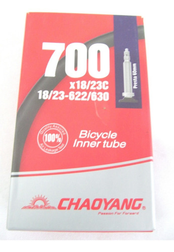 Imagen 1 de 6 de Camara Clincher Chaoyang 700x18/23 60 Mm En Caja=contino