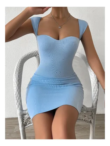 Vestido Ajustado Tejido De Canal Escote Coraz n Shein Cuotas