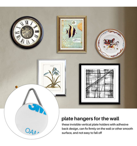Colgador De Platos Adhesivo For Pared, Ganchos Redondos Aut