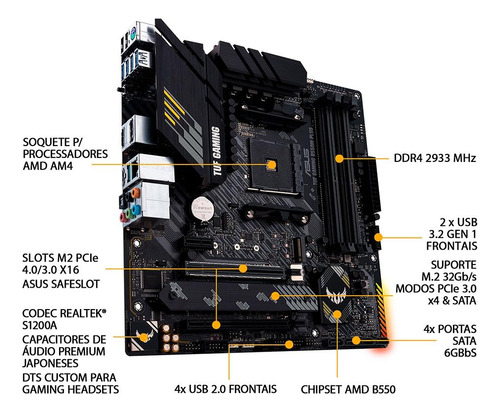 Placa Mae (amd) Asus B550m-plus Tuf Gaming Ddr4 Am4