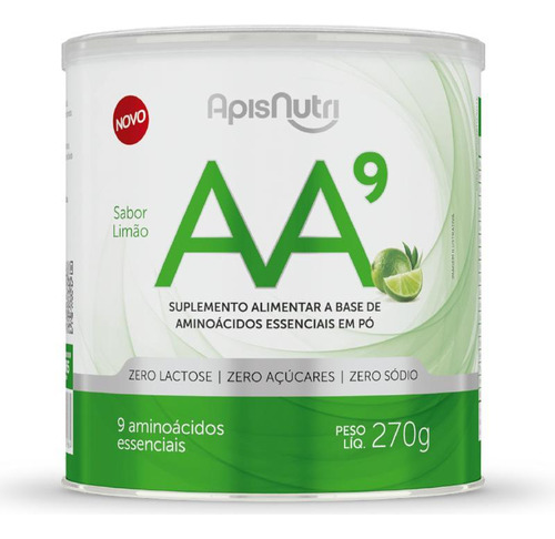 Aa9 Aminoácidos Essenciais Apisnutri 270g Limão