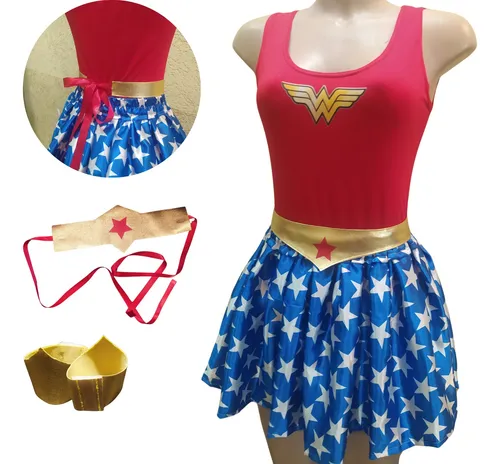 Vestido mulher maravilha adulto 2025
