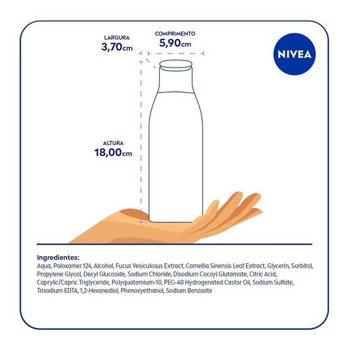 Imagem 3 de 8 de Água Micelar Nivea Micellair Efeito Matte 200ml