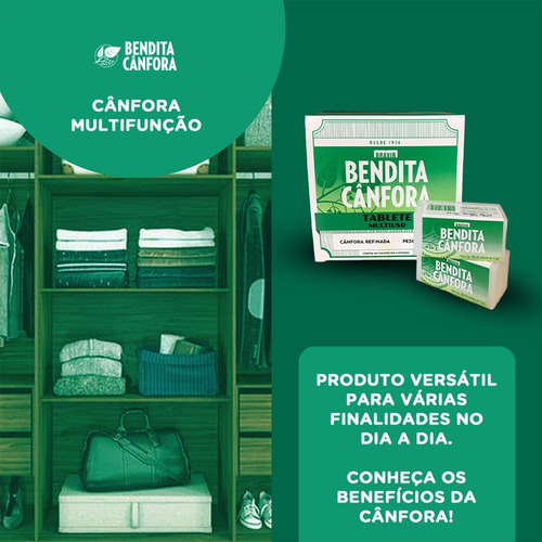 Canfora Tabletes Bendita Cânfora Pastilhas Odorizante