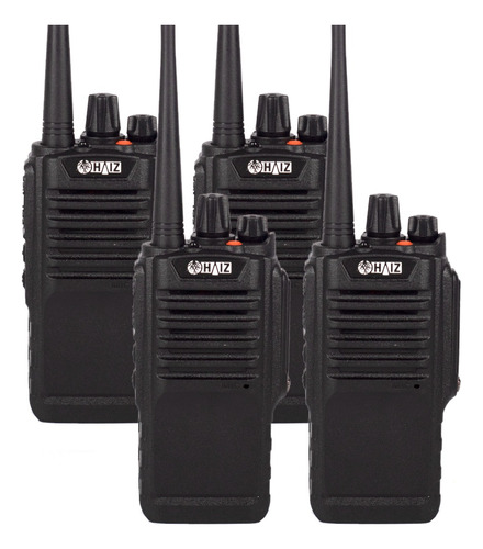 Kit 04 Rádio Comunicador Uhf Fm Ip 67 16 Canais Haiz Hz-9700