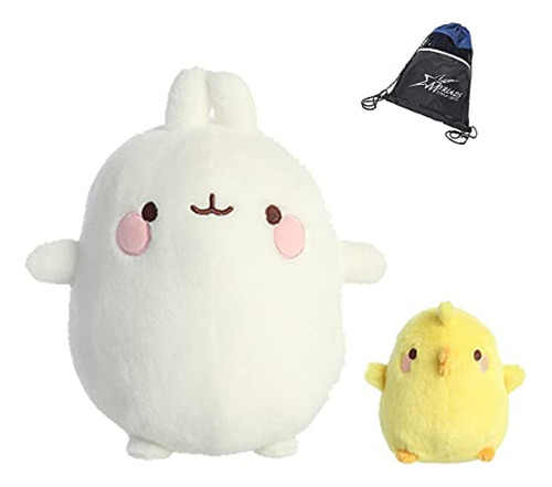 Aurora Molang Juego De 2 Peluches - 10  Molang Y 4.5  Piu Pi