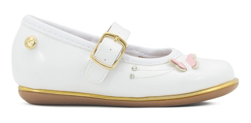 Zapato Balerina Karsten Niña Charol Blanco Broche 13-21