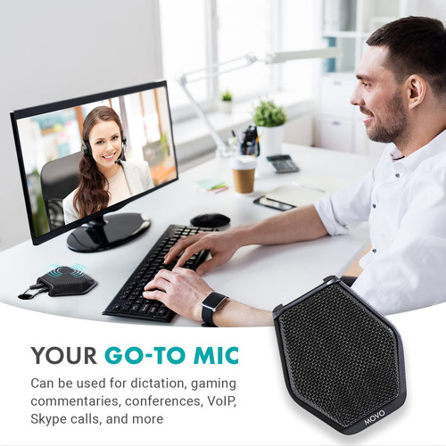 Microfone Usb De Conferência Movo Mc1000 Para Computador Des