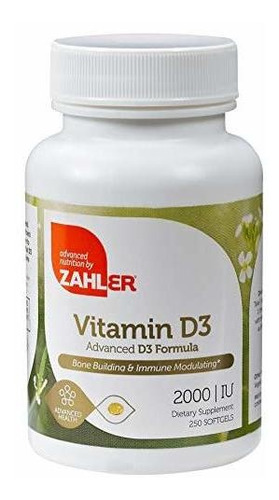 Suplemento Vitamínico D3 50 Mcg, 250 Cápsulas Blandas.