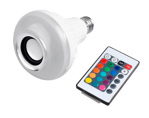 Lampada Som Bluetooth Led Rgb Alto Falante Controle Sem Fio