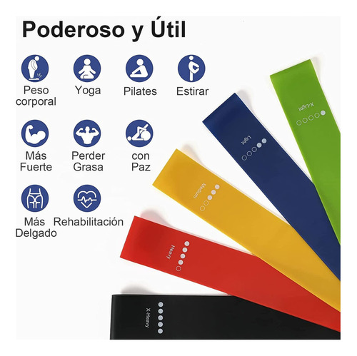 Banda De Resistencia 5pcs, Ligas De Resistencia Ejercicio