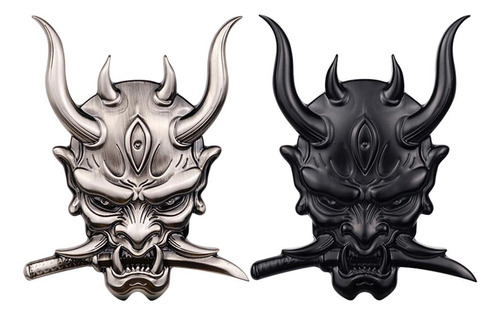 2 Piezas Fantasma Colmillos Guerrero Samurai Metal Cráneo