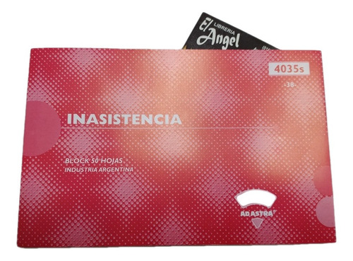 Talonario Ad Astra Inasistencias 1/2 Carta 4035s