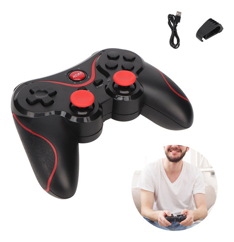 Control Gamepad Mando Bluetooth Android Pc Con Soporterojo 