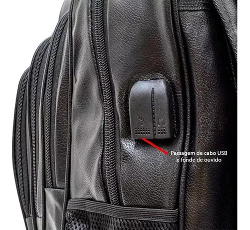 Mochila Bolsa Cavalera Escolar Faculdade Trabalho Para Notebook Reforçada  Moderna Juvenil - Preto+Branco