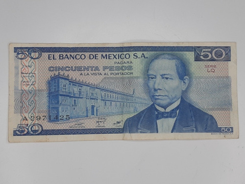 Billete Del Banco Nacional De México De 50 Pesos Benito Juar