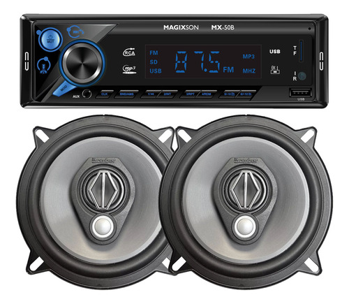 Combo Estereo Bluetooth Auto Led Parlantes 5 Pulgadas