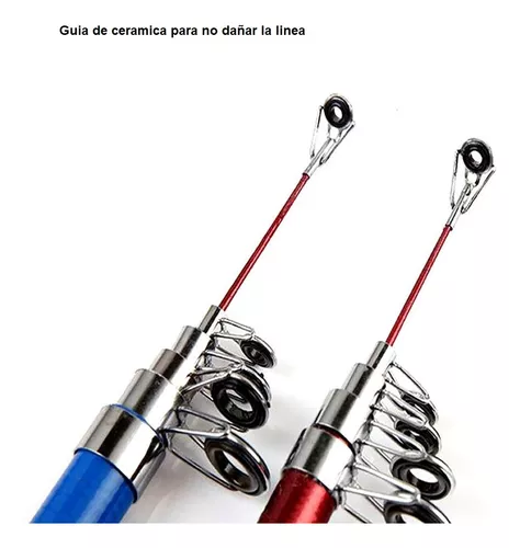 Equipo Kit De Pesca Caña 1.80mts Reel Frontal Señuelos Nylon