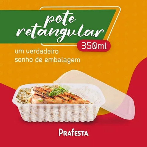 Pote Descartável 350ml Marmita Fit Microondas Freezer 144un