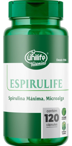 Espirulife Spirulina 500mg Unilife - 120 Cáps Sabor Sem sabor