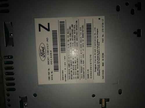 Radio Reproductor Cd Ford Mustang Original 2007 Hasta 2013 (Usado)