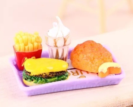 Set Bandeja Estilo Mac Donald ( Miniatura) Casa Muñecas
