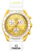 Comprar Cor de fundo do relógio Swatch Omega Bioceramic Mission To Sun: cor de fundo: amarelo, cor da pulseira branca, cor do bisel: amarelo